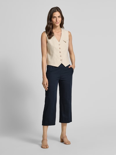 TONI Stoffen broek met verkorte pasvorm en elastische band Marineblauw - 1