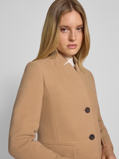 comma Regular fit lange jas met viscose Camel - 3