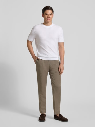 BOSS Regular Fit Strick-Shirt aus reiner Baumwolle Modell 'H-NILTON' Weiss 1