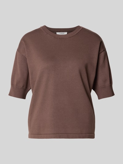 b.young Strickshirt mit Rundhalsausschnitt Modell 'morla' Dunkelbraun 2