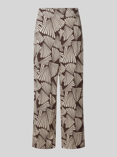 Produktfoto, Wide-Leg-Pants mit französischen Eingrifftaschen von Betty Barclay, Reine Viskose, Loose-Fit, braun-beiges Muster, elastischer Bund, Bundweite bei Größe 36: 40 cm, Innenbeinlänge bei Größe 36: 66 cm