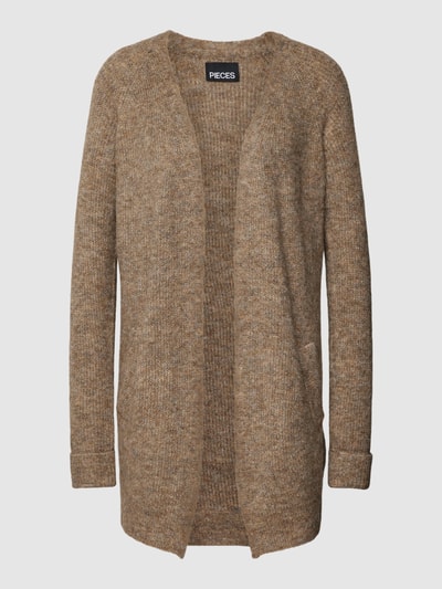 PIECES Longcardigan mit Eingrifftaschen Mittelbraun Mel 2