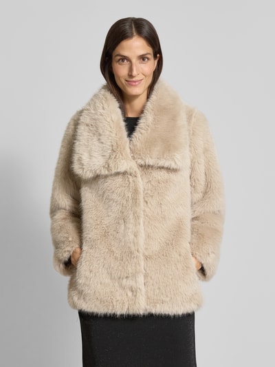Soyaconcept Kurtka ze sztucznego futra z szerokim, wykładanym kołnierzem model ‘NAIDA’ Piaskowy 4