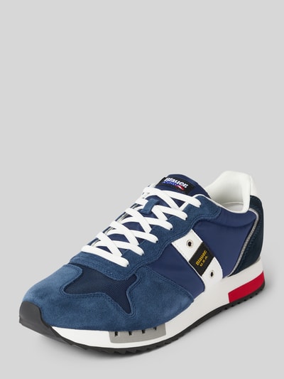 Blauer USA Sneakers met labelbadges, model 'QUEENS' Marineblauw - 1