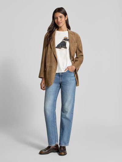 comma T-shirt met motiefprint Wit - 1