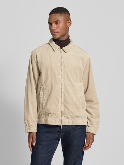 Lindbergh Regular Fit Cordjacke mit Umlegekragen Modell 'Seersucker' Sand 4