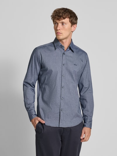 BOSS Orange Koszula casualowa o kroju regular fit z mieszanki bawełny model ‘RELEGANT’ Granatowy 4