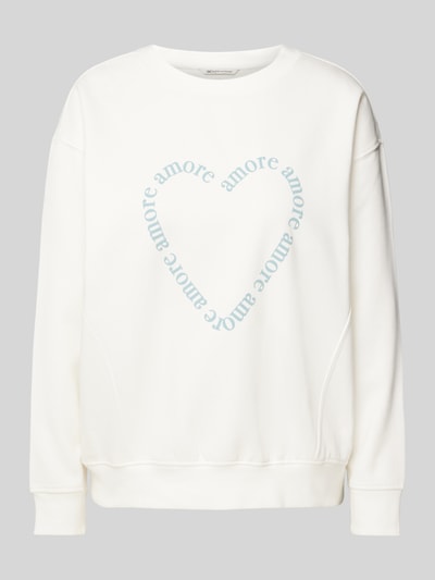 Tom Tailor Denim Comfort Fit Sweatshirt aus Baumwoll-Mix mit Schriftzug-Print Offwhite 2