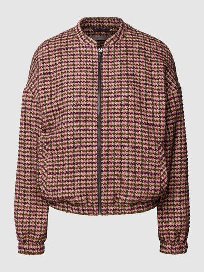 Jake*s Collection Blouson mit Hahnentrittmuster Pflaume 2