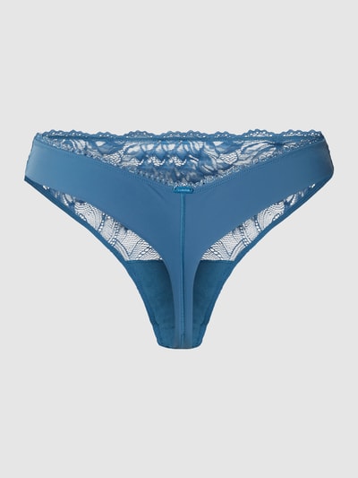 Calvin Klein Underwear String mit Lochmuster Petrol 3