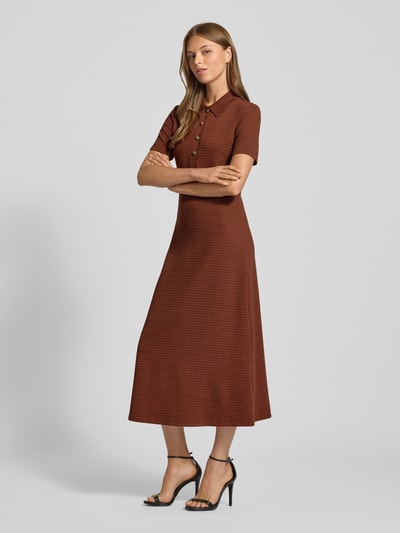 Zero Midikleid mit Strukturmuster Mittelbraun 1