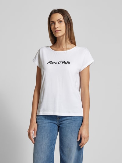 Marc O'Polo T-shirt met labelprint Wit - 4