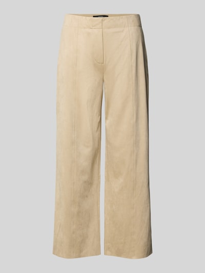 Produktfoto, Culotte in Leder-Optik Modell 'Curilo velours' von Someday in Beige, weites Bein, glatte Oberfläche, Material-Mix mit Stretch-Anteil