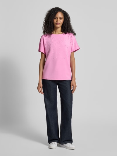 Christian Berg Woman T-Shirt mit Rundhalsausschnitt und Perlen Rosa 1