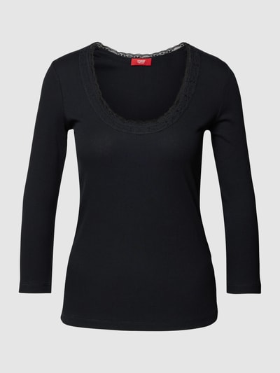 Esprit T-Shirt in Ripp-Optik Black 2