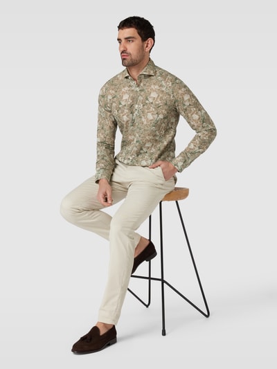 JOOP! Collection Slim fit vrijetijdsoverhemd met all-over print Olijfgroen - 1