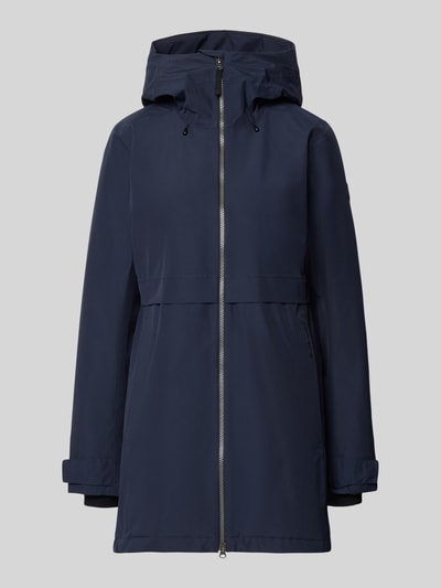 Produktfoto, Regular Fit Parka mit Kapuze von Didriksons in Dunkelblau, Zweiwege-Reißverschluss, glatte Textur, seitliche Eingrifftaschen