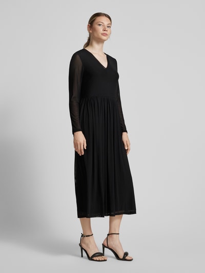 ROBE LÉGÈRE Midikleid mit V-Ausschnitt Black 1