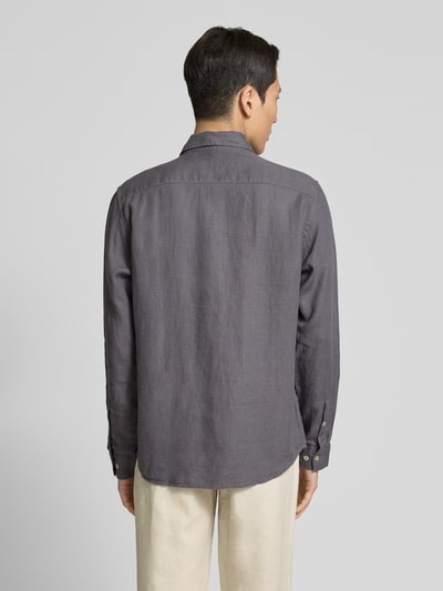 Marc O'Polo Regular Fit Leinenhemd mit aufgesetzter Brusttasche Graphit 5