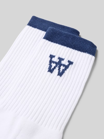 Wood Wood Socken mit elastischem Rippenbündchen und Logo Blau 2