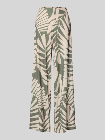 Oui Relaxed Fit Stoffhose mit floralem Allover-Print Khaki 2