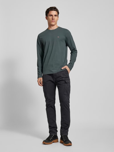 Napapijri Longsleeve mit Label-Stitching Khaki 1