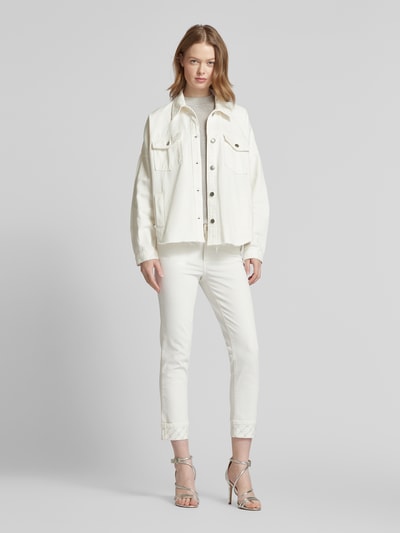 Liu Jo White Jacke mit Umlegekragen Modell 'GIUBBINO OVER STRASS' Offwhite 1