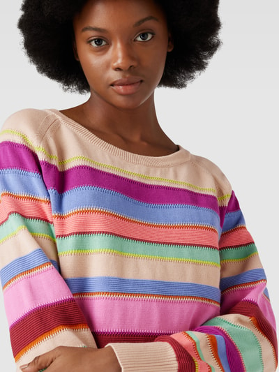 Oilily Gebreide pullover met streepmotief, model 'KOBRA' Beige - 3