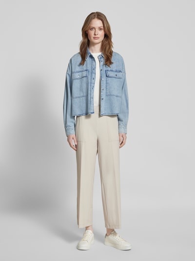 Cambio Tapered fit stoffen broek met verkort model Beige - 1