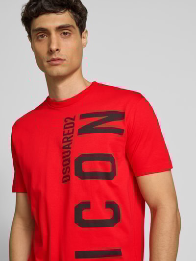 Dsquared2 Slim Fit T-Shirt aus reiner Baumwolle Rot 3