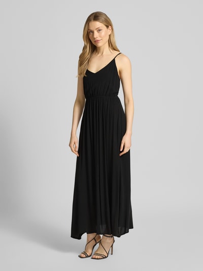 ICHI Midikleid aus Viskose mit tiefem Rückenausschnitt Black 1