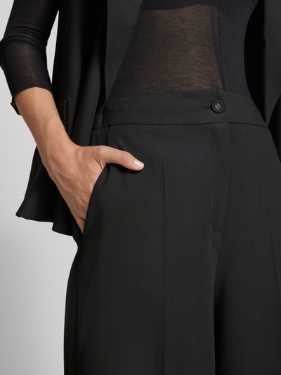 Karo Kauer Wide Leg Stoffhose mit Bügelfalten Black 3