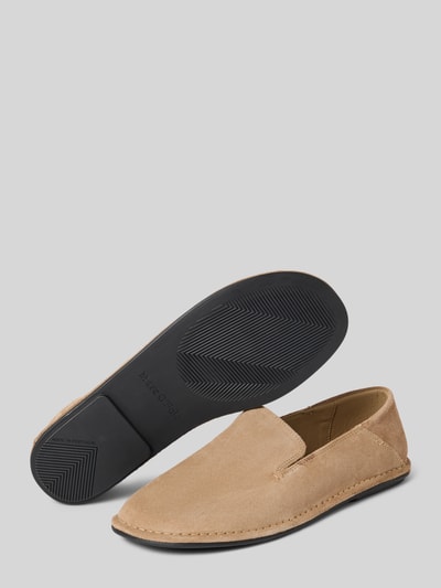 Produktfoto, Loafer aus echtem Veloursleder Modell 'ALVETTE 1B' von Marc O'Polo in Beige, flach, unifarben, Schlupfschuh, Label-Prägung