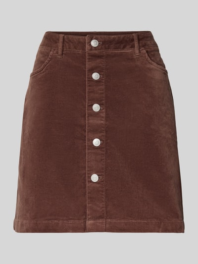 Tom Tailor Denim Spódnica mini rozkloszowana z mieszanki bawełny Czekoladowy 2