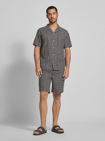 Jack & Jones Regular fit korte broek met all-over print, model 'JAIDEN' Zwart - 1