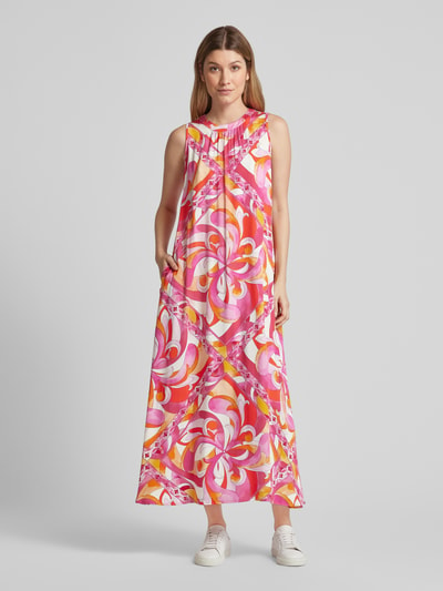 Emily Van den Bergh Maxi-jurk van viscose met all-over motief Felroze - 4