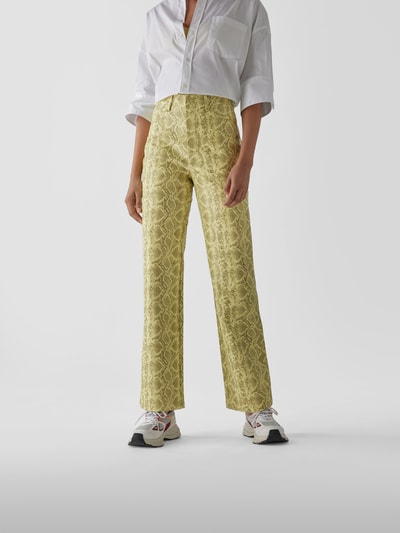 ROTATE BIRGER CHRISTENSEN High Waist Hose in Reptil-Optik Gelb 4