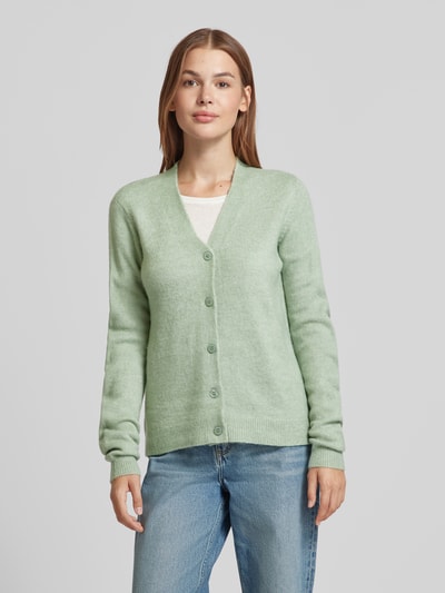 Fransa Strickjacke mit gerippten Abschlüssen Modell 'Rellis' Mint 4