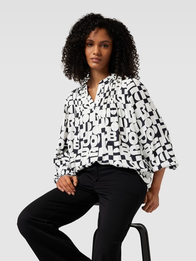 Emily Van den Bergh Blouse met all-over motief Zwart - 3