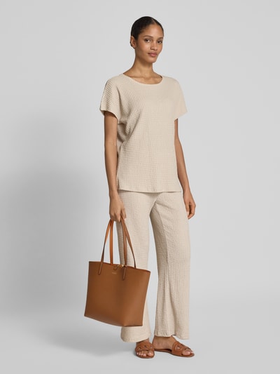 Christian Berg Woman Flared Stoffhose mit Strukturmuster Sand 1