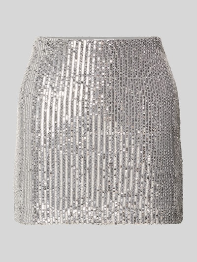 NOISY MAY® Minirok met pailletten, model 'SCARLET' Zilver - 2
