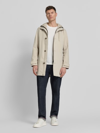 Tom Tailor Regular Fit parka z kapturem Złamany biały melanż 1