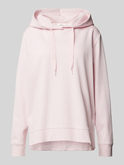 s.Oliver RED LABEL Relaxed Fit Hoodie aus Baumwoll-Mix mit breiten Kordeln Rosa 2