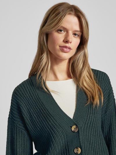 Only Strickcardigan mit V-Ausschnitt Modell 'CAROL' Dunkelgruen 3