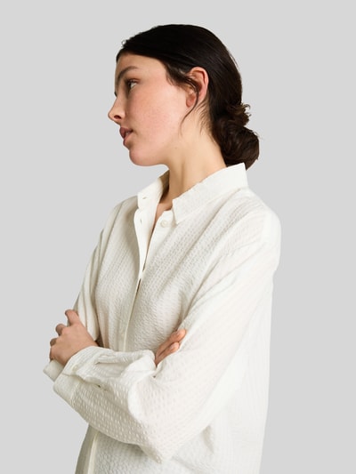 Tom Tailor Denim Regular fit Blouse met lange mouwen van Katoenmix Offwhite - 3