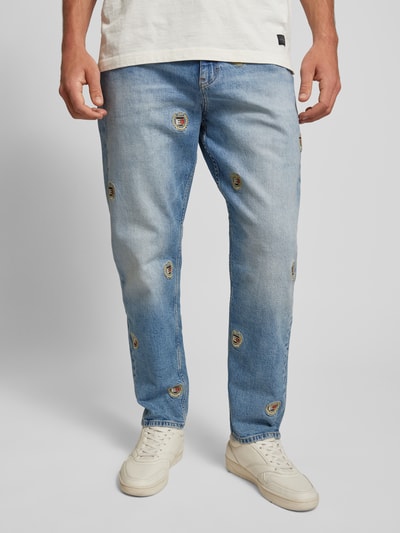 Tommy Jeans Relaxed Tapered Fit Jeans mit Label-Stitchings Modell 'ISAAC' Blau 4