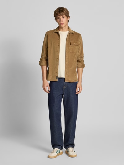 Blend Regular fit vrijetijdsoverhemd met borstzak Beige - 1