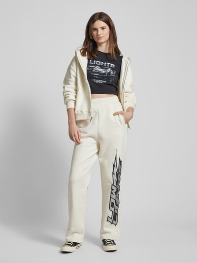 Low Lights Studios Jogpants mit Label-Print Modell 'LIGHTNING' Ecru 1