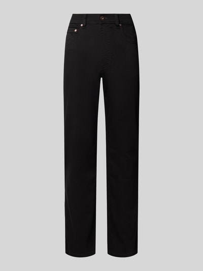 Produktfoto, Regular Fit Jeans mit Steekzakken van bugatti in zwart, mix van katoen en elastaan, knoop- en ritssluiting, bandwijdte maat 32/32: 41 cm, binnenbeenlengte maat 32/32: 84 cm