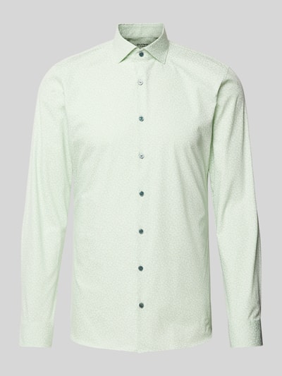 OLYMP No. Six Super Slim Fit Business-Hemd Allover-Muster Mint 2